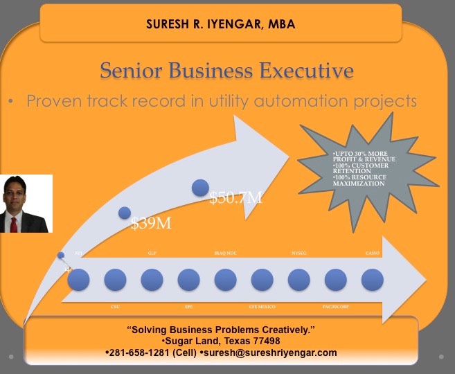 As Business Unit Program Manager, Suresh R Iyengar finished multi-million dollar projects